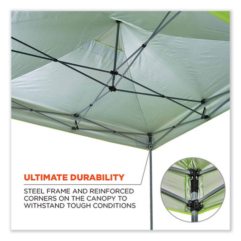 Shax 6000 Heavy-duty Pop-up Tent, Single Skin, 10 Ft X 10 Ft, Polyester/steel, Lime