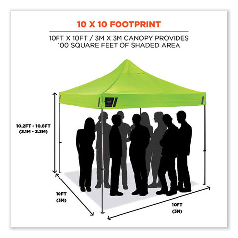 Shax 6000 Heavy-duty Pop-up Tent, Single Skin, 10 Ft X 10 Ft, Polyester/steel, Lime