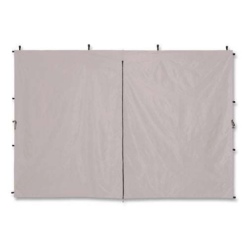 Shax 6196 Pop-up Tent Sidewall With Zippered Door, 10 Ft X10 Ft, Polyester, White
