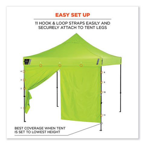 Shax 6096 Pop-up Tent Sidewall With Zipper, Single Skin, 10 Ft X 10 Ft, Polyester, Lime