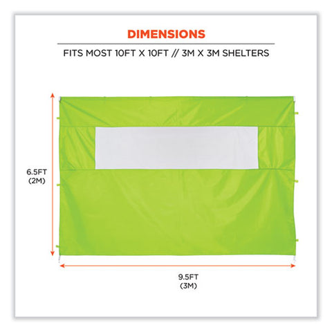 Shax 6092 Pop-up Tent Sidewall With Mesh Window, Single Skin, 10 Ft X 10 Ft, Polyester, Lime