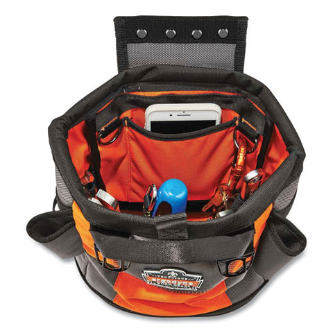 Arsenal 5527 Premium Topped Tool Pouch With Hinged Closure, 6 X 10 X 11.5, Polyester, Orange