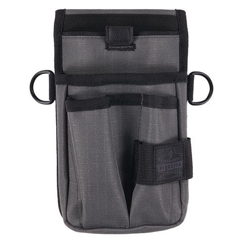 Arsenal 5568 Belt Loop Tool Pouch With Device Holster, 4 Compartments, 5 X 2 X 8.5, Polyester, Gray