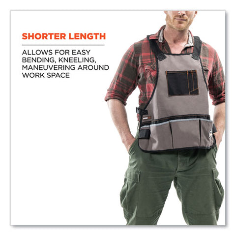 Arsenal 5700 16-pocket Apron, 16 Compartments, 20.8 X 23.6, Canvas, Gray