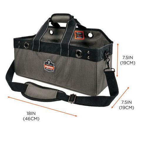 Arsenal 5844 Bucket Truck Tool Bag With Tool Tethering Attachment Points, 18 X 7.5 X 7.5, Polyester, Gray