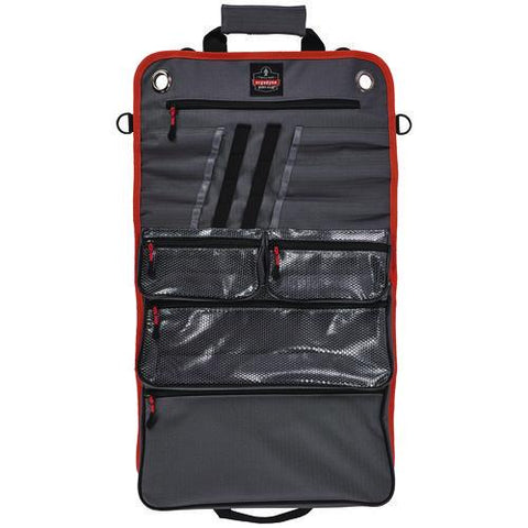 Arsenal 5874 Roll Up Tool Bag With Zipper Pockets, 5 Zippered Pockets, 7 Tool Slots, 1 X 27 X 16, Polyester, Gray