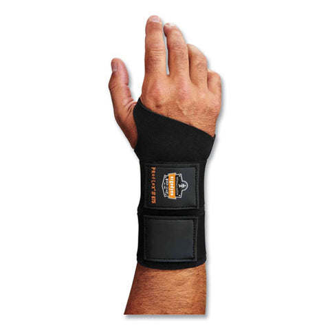 Proflex 675 Ambidextrous Double Strap Wrist Support, Medium, Fits Left/right Hand, Black