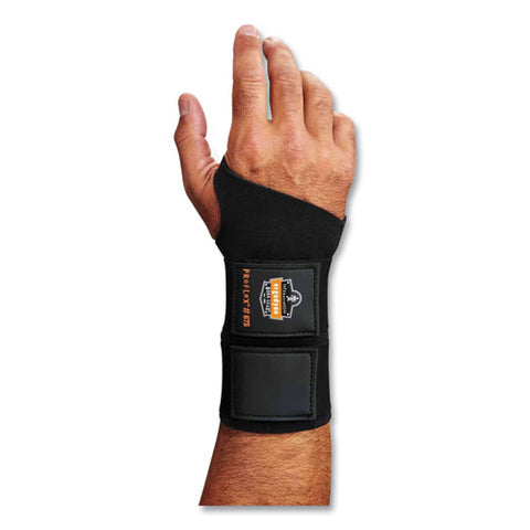 Proflex 675 Ambidextrous Double Strap Wrist Support, X-large, Fits Left/right Hand, Black