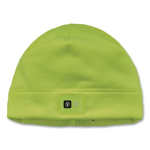N-ferno 6801 Winter Skull Cap With Led Rechargeable Light, Fleece, One Size Fits Most, Lime