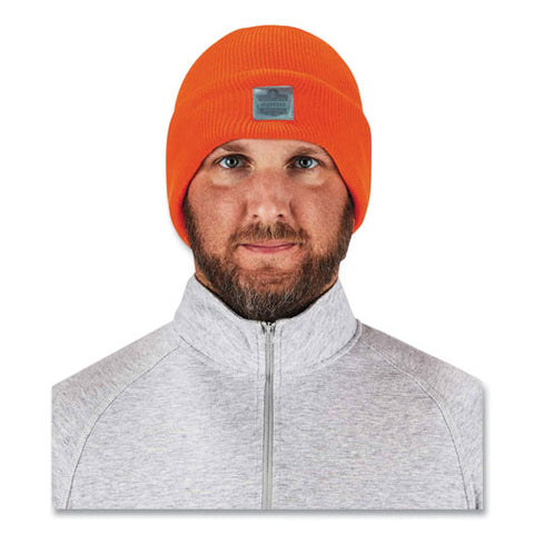 N-ferno 6806 Cuffed Rib Knit Winter Hat, One Size Fits Most, Orange