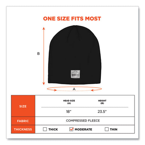 N-ferno 6812 Rib Knit Beanie, One Size Fits Most, Black