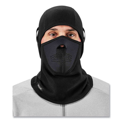 N-ferno 6827 2-piece Fleece Neoprene Balaclava Face Mask, One Size Fits Most, Black