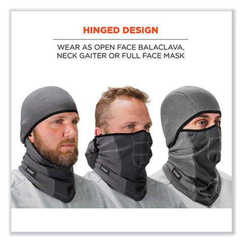 N-ferno 6823 Hinged Balaclava Face Mask, Fleece, One Size Fits Most, Gray