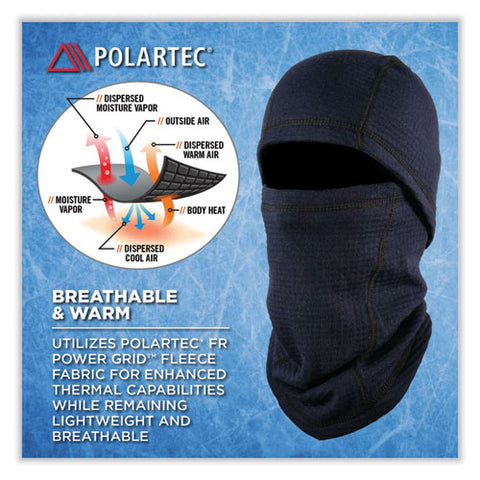 N-ferno 6847 Fr Dual Compliant Balaclava Face Mask, Polartec Fr Power Grid Fleece, One Size Fits Most, Navy