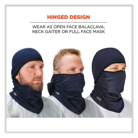 N-ferno 6823 Hinged Balaclava Face Mask, Fleece, One Size Fits Most, Navy