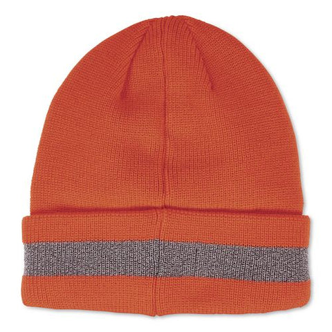 N-ferno 6803zi Reflective Rib Knit Winter Hat (bump Cap Included), One Size Fits Most, 0.1" Insert, Orange