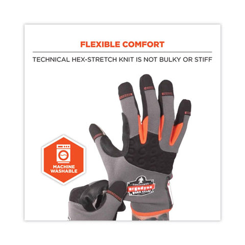 Proflex 710 Heavy-duty Mechanics Gloves, Gray, 2x-large, Pair