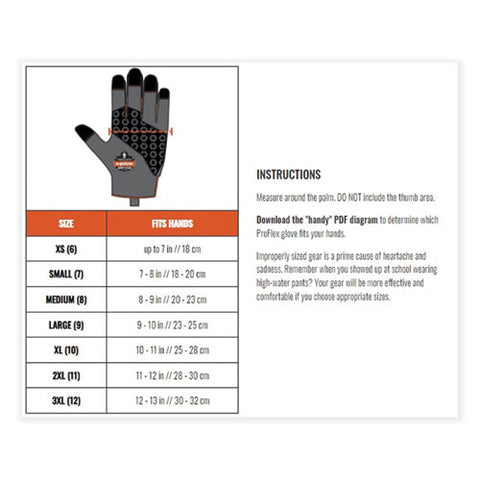 Proflex 910 Half-finger Impact Gloves + Wrist Support, Black, 2x-large, Pair