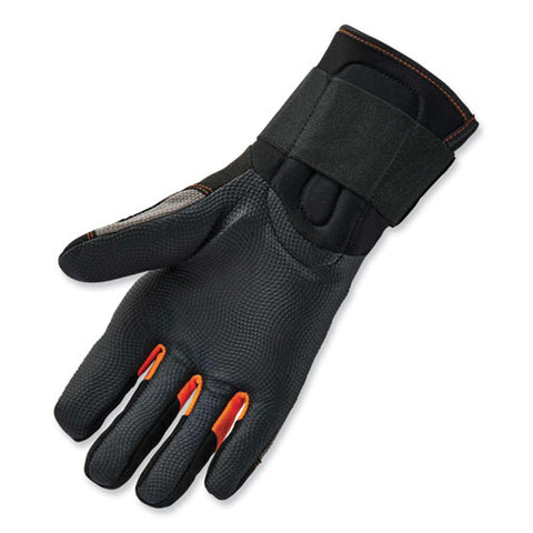 Proflex 9012 Certified Av Gloves + Wrist Support, Black, Medium, Pair