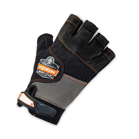 Proflex 901 Half-finger Leather Impact Gloves, Black, X-large, Pair