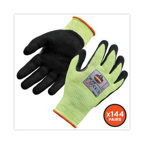 Proflex 7041 Ansi A4 Nitrile-coated Cr Gloves, Lime, Large, 144 Pairs