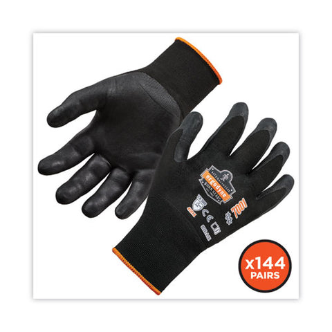 Proflex 7001 Nitrile-coated Gloves, Black, Large, 144 Pairs/pack