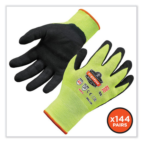 Proflex 7021-case Hi-vis Nitrile Coated Cr Gloves, Lime, Small, 144 Pairs/carton