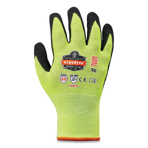 Proflex 7021-case Hi-vis Nitrile Coated Cr Gloves, Lime, Small, 144 Pairs/carton