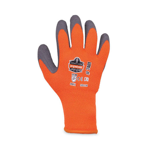 Proflex 7401 Coated Lightweight Winter Gloves, Orange, Large, 144 Pairs