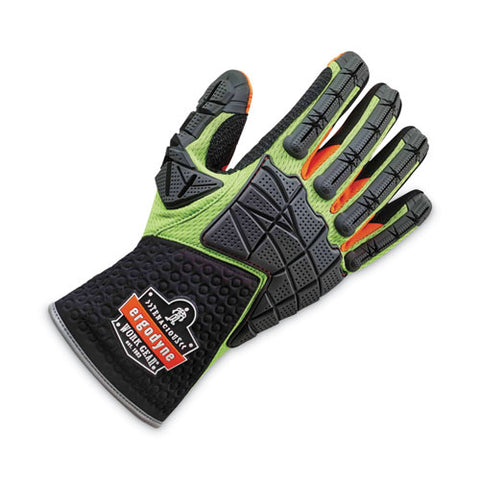 Proflex 925f(x) Standard Dorsal Impact-reducing Gloves, Black/lime, Small, Pair