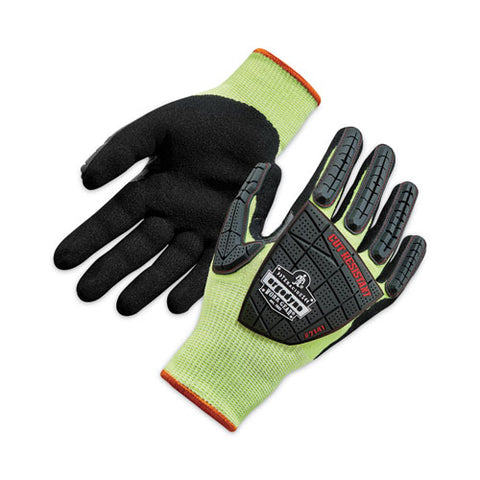 Proflex 7141 Ansi A4 Dir Nitrile-coated Cr Gloves, Lime, Medium, Pair