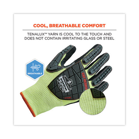 Proflex 7141 Ansi A4 Dir Nitrile-coated Cr Gloves, Lime, Large, Pair