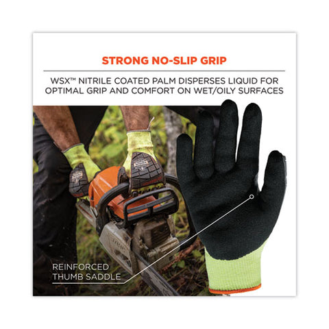 Proflex 7141 Ansi A4 Dir Nitrile-coated Cr Gloves, Lime, X-large, Pair