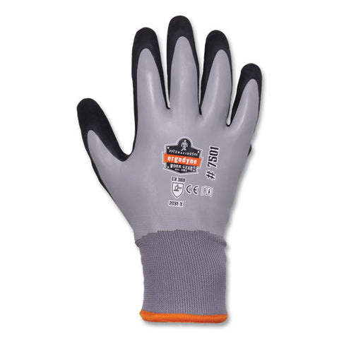 Proflex 7501-case Coated Waterproof Winter Gloves, Gray, Medium, 144 Pairs/carton