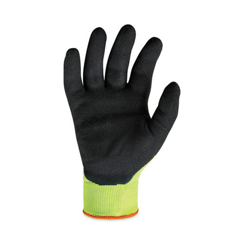 Proflex 7021 Hi-vis Nitrile-coated Cr Gloves, Lime, Large, Pair