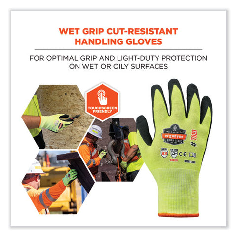 Proflex 7021 Hi-vis Nitrile-coated Cr Gloves, Lime, 2x-large, Pair