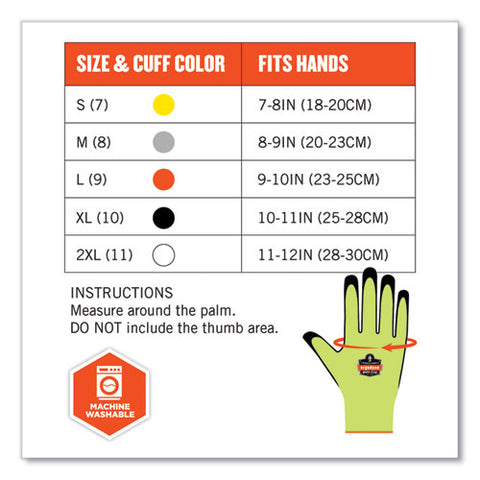 Proflex 7021 Hi-vis Nitrile-coated Cr Gloves, Lime, 2x-large, Pair