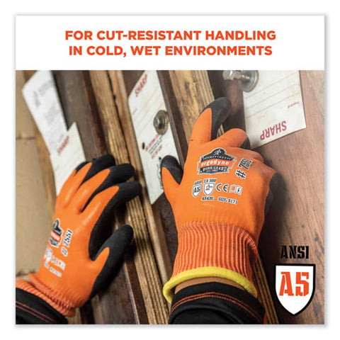 Proflex 7551-case Ansi A5 Coated Waterproof Cr Gloves, Orange, X-large, 144 Pairs/carton