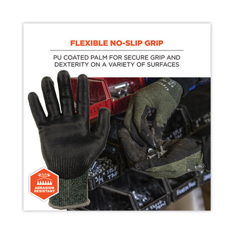 Proflex 7070 Ansi A7 Nitrile Coated Cr Gloves, Green, Small, 12 Pairs/pack