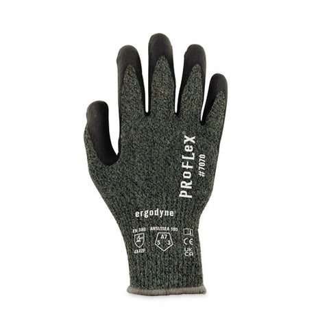 Proflex 7070 Ansi A7 Nitrile Coated Cr Gloves, Green, Small, Pair