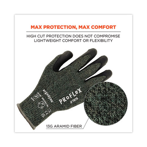 Proflex 7070 Ansi A7 Nitrile Coated Cr Gloves, Green, 2x-large, Pair