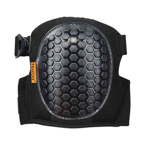 Proflex 367 Lightweight Gel Knee Pads, Round Cap, Hook And Loop Closure, One Size, Black, Pair