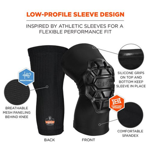 Proflex 550 Padded Knee Sleeves With 3-layer Foam Cap, Slip-on, Large/x-large, Black, Pair