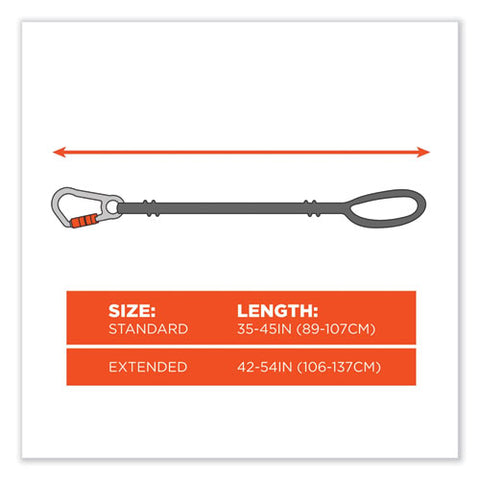 Squids 3100 Lanyard With Aluminum Carabiner + Cinch-loop, 10 Lb Max Working Capacity, 42" To 54" Long, Lime