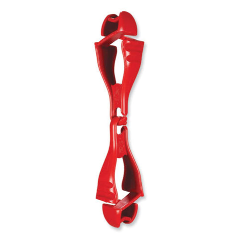 Squids 3400 Dual Clip Glove Clip Holder, 1 X 1 X 6.5, Acetal Copolymer, Red