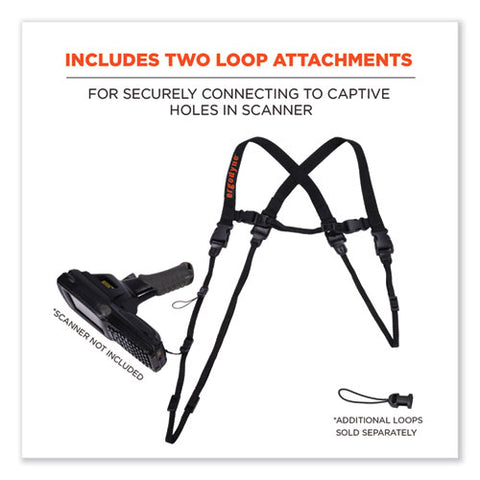 Squids 3132 Barcode Scanner Lanyard Harness, Large: 20" Arm Strap, 43" Lanyard Strap, Hi-vis Lime