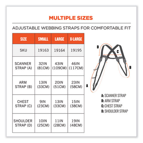 Squids 3132 Barcode Scanner Lanyard Harness, Xl: 23" Arm Strap, 46" Lanyard Strap, Hi-vis Lime