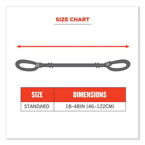 Squids 3150 Elastic Lanyard With Buckle, 2 Lb Max Working Capacity, 18" To 48" Long, Lime