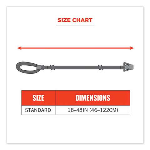 Squids 3155 Elastic Lanyard With Clamp, 2 Lb Max Working Capacity, 18" To 48" Long, Lime