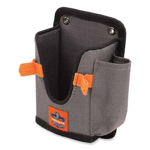 Squids 5543 Handheld Barcode Scanner Mount Holder With Fastener Straps, 2 Compartments, 3.5 X 1.5 X 6.3, Gray